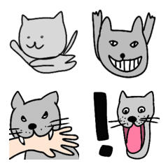 I draw glay color cats.