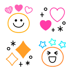 Cute round shaped colorful smiles