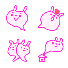 pink cute rabbit emoji!!