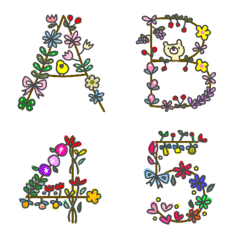 Flower Alphabet Figure Line Emoji Line Store