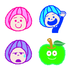 go go aoringo Emoji(Neon color)