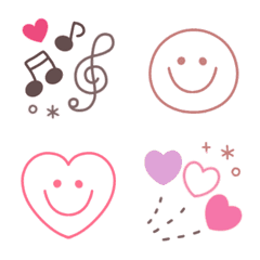 Soft colored pink x brown emoji