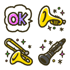 Colorful wind music emoji