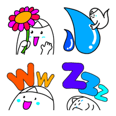 Funny everyday of ghosts.Emoji