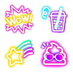 Neon sign Harajuku style 80S Emoji