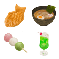 Water color EMOJI "foods"
