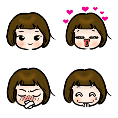 Q girl expression stickers