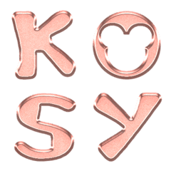 Emas Merah Muda (A-Z) Emoji Cute