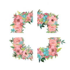 watercolor flowers emoji 