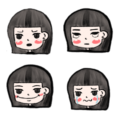 黑髮少女表情包