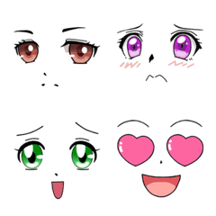 Cute emoticon emoji faces Cartoon kawaii face  Stock Illustration  67373619  PIXTA