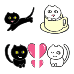 Black cat and white cat emoji/ No.2