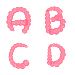 蕾絲桃色英文abc