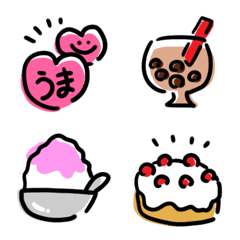 Yurukawaii tegaki sweets,food emoji