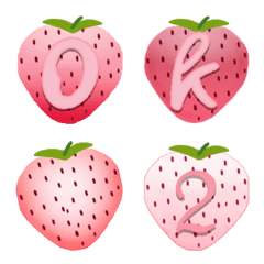 Stroberi Manis (a-z) Emoji Cute