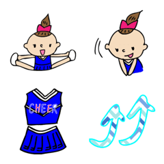 Cute Cheerleader Emoji Ver.2 