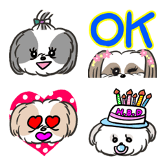 Kawaii Shih Tzu dog emoji