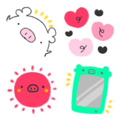 Emoji doodled by a piglet.