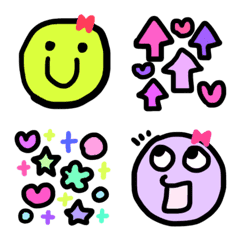 Glitter colorful emoji 