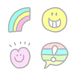 Pastel color rainbow emoji
