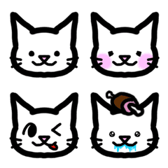kawaii white cat emoji