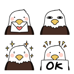 Very cute and round eagle emoji