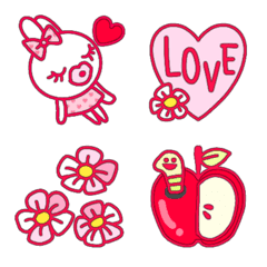 Lovely emoji red x pink