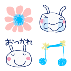 Almost White Rabbit Doodle Emoji