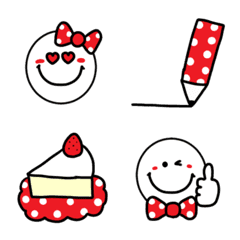 Red polka dot + smile + others