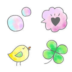 Watercolor Emoji like a soap bubble