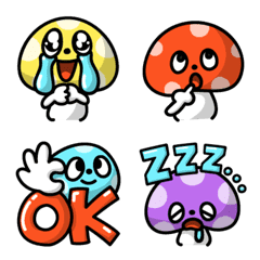 Colorful mushrooms easy to see emoji