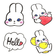 Retro Girly Bunny Emoji