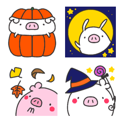 Autumn emojis of piglets.