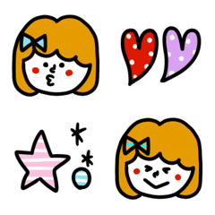 Simple girl Emoji(colorful)