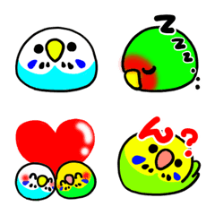 The Emoji of assorted parakeets.