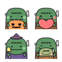 Very cute and round Frankenstein's emoji
