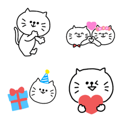 happy White cat Emoji