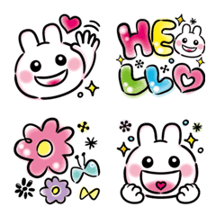 Otona Pop White Rabbit colorful Emoji