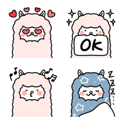 Very cute and round alpaca emoji