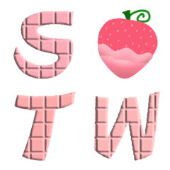Strawberry Chocolate A-Z Alphabet Emoji