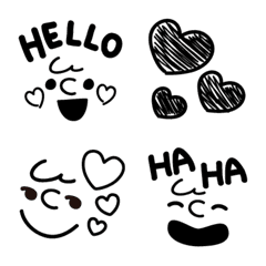 Graffiti monochrome simple face emoji 