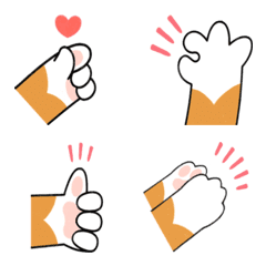Corgi dog claw gesture sticker