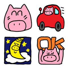Pink pig fun emoji <1-1>