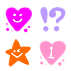 Colorful fuwafuwa heart,star,number