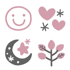Adult-like simple pink and gray Emoji