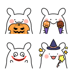 Cute rabbit emoji that likes Halloween
