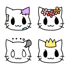 White cat emoji one