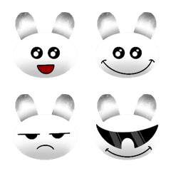 Handdrawn White Rabbit Emoji