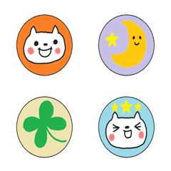 a cute cat in a colorful circle Emoji