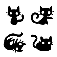 Cute Japanese black cat emoji – LINE 이모티콘 | LINE STORE